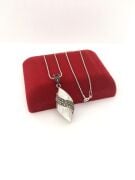 GÜMÜŞ SEDEF  VE MARKAZİT TAŞLI KOLYE