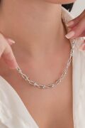 4.5 MM GÜMÜŞ ATAÇ TOPLU RODYUMLU SADE ZİNCİR KOLYE