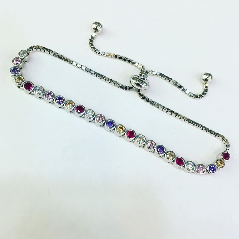 GÜMÜŞ RENKLİ ZİRKON TAŞLI SU YOLU BİLEKLİK