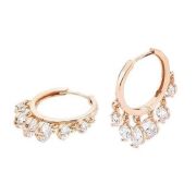 Gümüş Zirkon Taşlı Rose Shakira Küpe