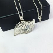 GÜMÜŞ TELKARİ ALLAH YAZILI KOLYE