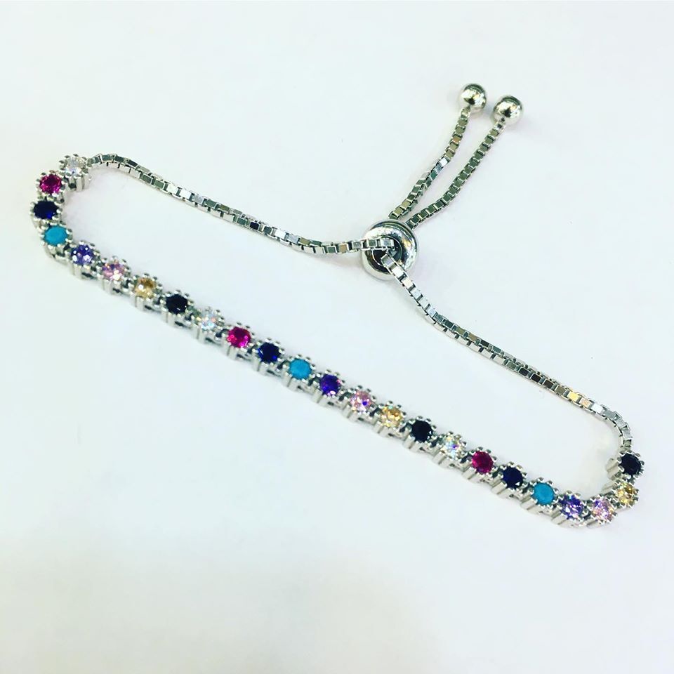 GÜMÜŞ RENKLİ ZİRKON TAŞLI SU YOLU BİLEKLİK