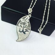 GÜMÜŞ TELKARİ MUHAMMED YAZILI KOLYE