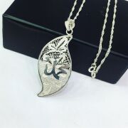 GÜMÜŞ TELKARİ MUHAMMED YAZILI KOLYE