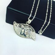 GÜMÜŞ TELKARİ MUHAMMED YAZILI KOLYE