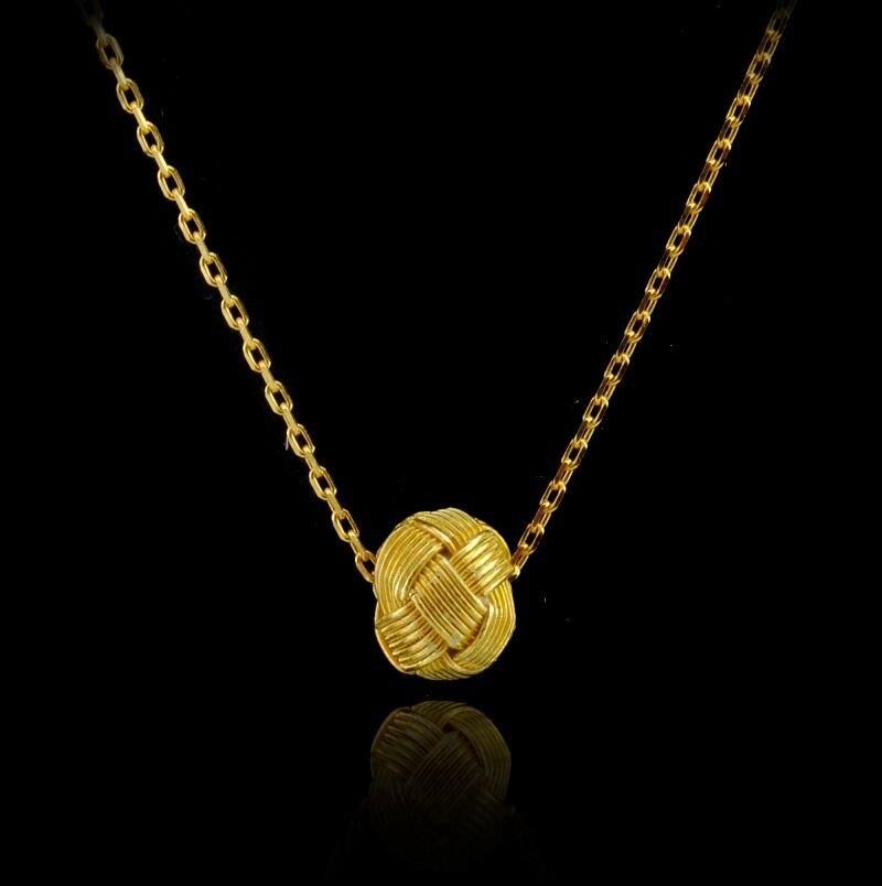 GÜMÜŞ ALTIN KAPLAMA KAZAZİYE TOP KOLYE