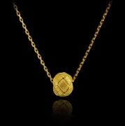 GÜMÜŞ ALTIN KAPLAMA KAZAZİYE TOP KOLYE