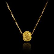 GÜMÜŞ ALTIN KAPLAMA KAZAZİYE TOP KOLYE