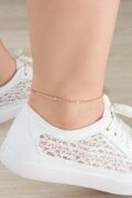 GÜMÜŞ ROSE ZİRKON TAŞLI İTALYAN ZİNCİRLİ HALHAL