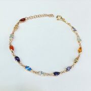 GÜMÜŞ ROSE RENKLİ ZİRKON TAŞLI BİLEKLİK