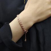 925 AYAR GÜMÜŞ ROSE HASIR BİLEKLİK