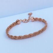 925 AYAR GÜMÜŞ ROSE HASIR BİLEKLİK