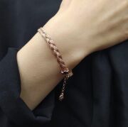 925 AYAR GÜMÜŞ ROSE HASIR BİLEKLİK