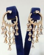 GÜMÜŞ ROSE BRONZ  ZİRKON TAŞLI ŞAKİRA KÜPE