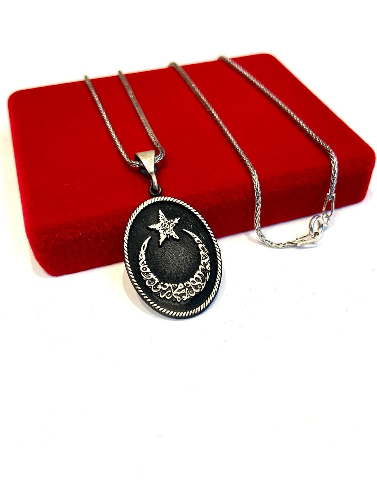 GÜMÜŞ AY YILDIZ ERKEK KOLYE