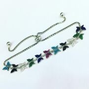 GÜMÜŞ RENKLİ ZİRKON TAŞLI KELEBEK BİLEKLİK