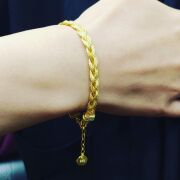 925 AYAR GÜMÜŞ ALTIN KAPLAMA HASIR BİLEKLİK