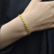 925 AYAR GÜMÜŞ ALTIN KAPLAMA HASIR BİLEKLİK