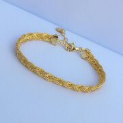 925 AYAR GÜMÜŞ ALTIN KAPLAMA HASIR BİLEKLİK