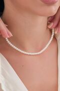 Gümüş Beyaz İnci Choker Tasma Kolye