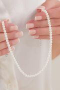 Gümüş Beyaz İnci Choker Tasma Kolye