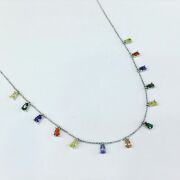 GÜMÜŞ RENKLİ TAŞLI  KOLYE