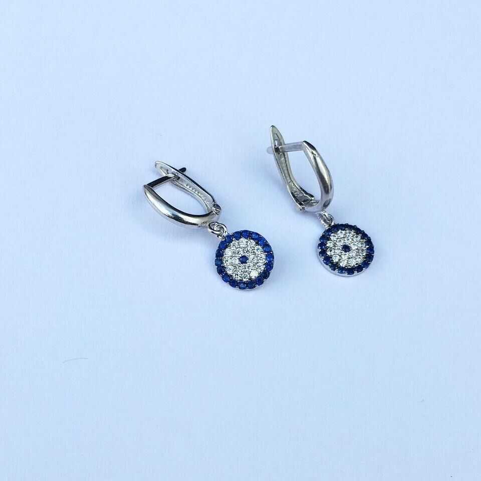 NAZAR BONCUKLU GÜMÜŞ KÜPE