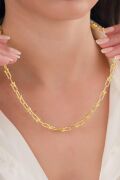 4.5 MM GÜMÜŞ  ALTIN GOLD KAPLAMA ATAÇ TOPLU RODYUMLU SADE ZİNCİR KOLYE