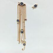 GÜMÜŞ ROSE BALIK VE DENİZ ATI ZİNCİRLİ KÜPE