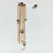 GÜMÜŞ ROSE BALIK VE DENİZ ATI ZİNCİRLİ KÜPE