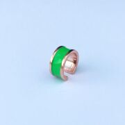 GÜMÜŞ ROSE YEŞİL MİNE İŞLEMELİ KIKIRDAK KÜPE