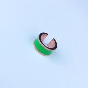 GÜMÜŞ ROSE YEŞİL MİNE İŞLEMELİ KIKIRDAK KÜPE