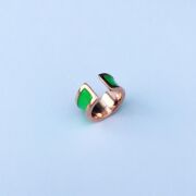 GÜMÜŞ ROSE YEŞİL MİNE İŞLEMELİ KIKIRDAK KÜPE