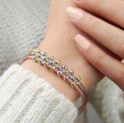 GÜMÜŞ ROSE ALTIN KAPLAMA ÜÇ SIRALI DORİKA BİLEKLİK