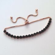 GÜMÜŞ ROSE SİYAH ZİRKON TAŞLI BİLEKLİK