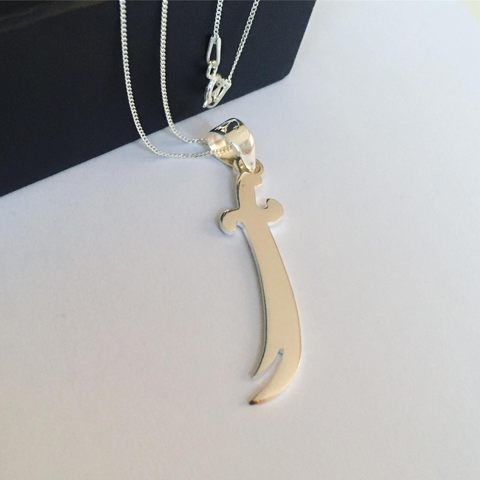 GÜMÜŞ ZÜLFİKAR HZ. ALİ KILICI KOLYE