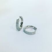 GÜMÜŞ ZİRKON TAŞLI HALKA KÜPE