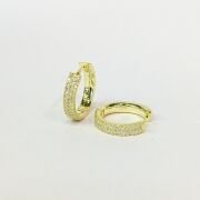 GÜMÜŞ ALTIN KAPLAMA ZİRKON TAŞLI HALKA KÜPE