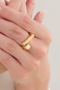 GÜMÜŞ ALTIN GOLD KAPLAMA MAT VE PARLAK DİKDÖRTGEN KARE DÜZ SADE MODERN AYARLANABİLİR YÜZÜK