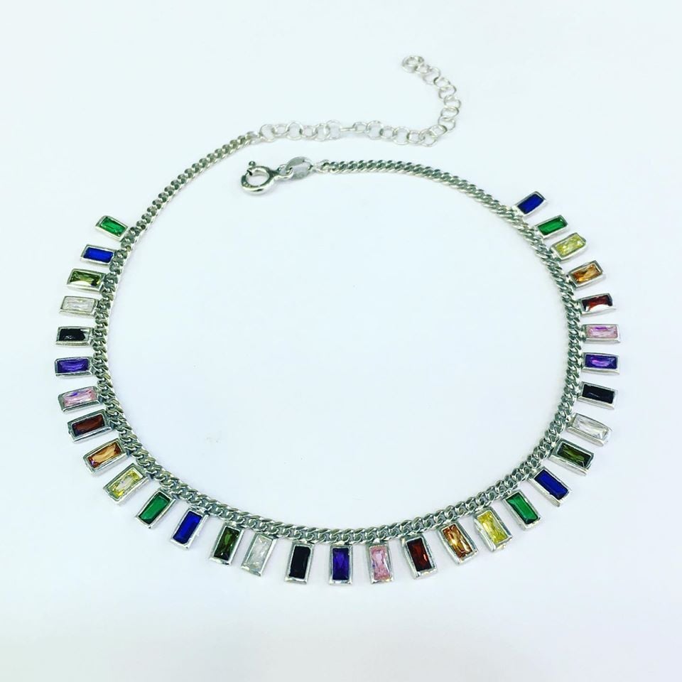 GÜMÜŞ RENKLİ ZİRKON TAŞLI HALHAL