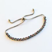 RENKLİ ZİRKON TAŞLI GÜMÜŞ BİLEKLİK