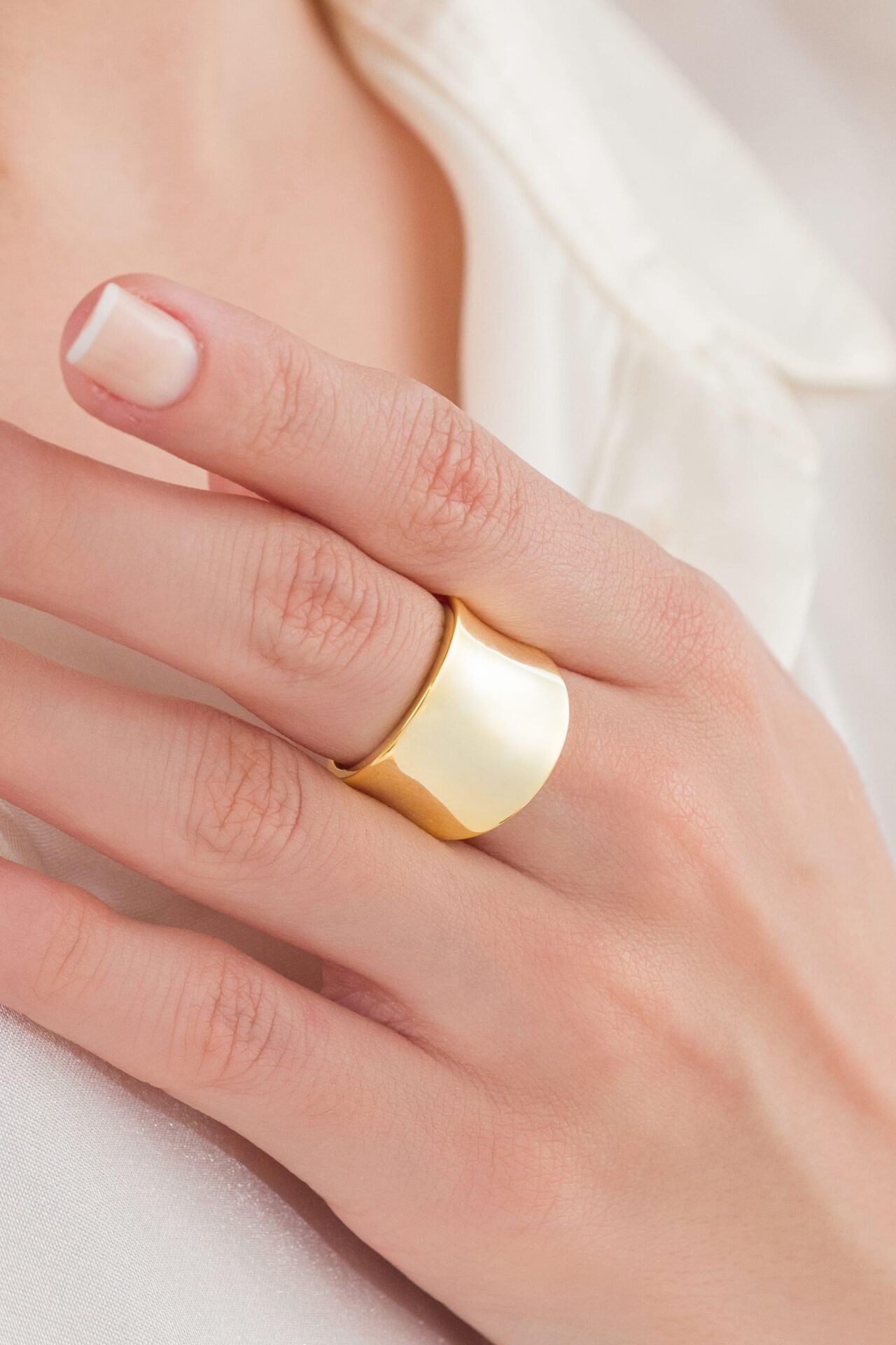 GÜMÜŞ ALTIN GOLD KAPLAMA SADE MODERN AYARLANABİLİR YÜZÜK