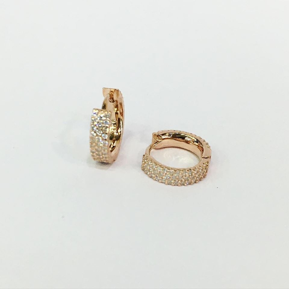 GÜMÜŞ ROSE BRONZ RENK MİNİK HALKA KÜPE