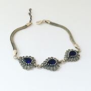 GÜMÜŞ TELKARİ PARLAMENT MAVİSİ ZİRKON TAŞLI DAMLA BİLEKLİK