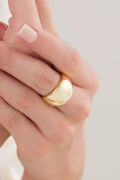 GÜMÜŞ ALTIN GOLD KAPLAMA BOMBELİ SADE KLASİK MODERN AYARLANABİLİR YÜZÜK