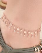 GÜMÜŞ ROSE YUVARLAK DÖVME PULLU SALLANTILI HALHAL