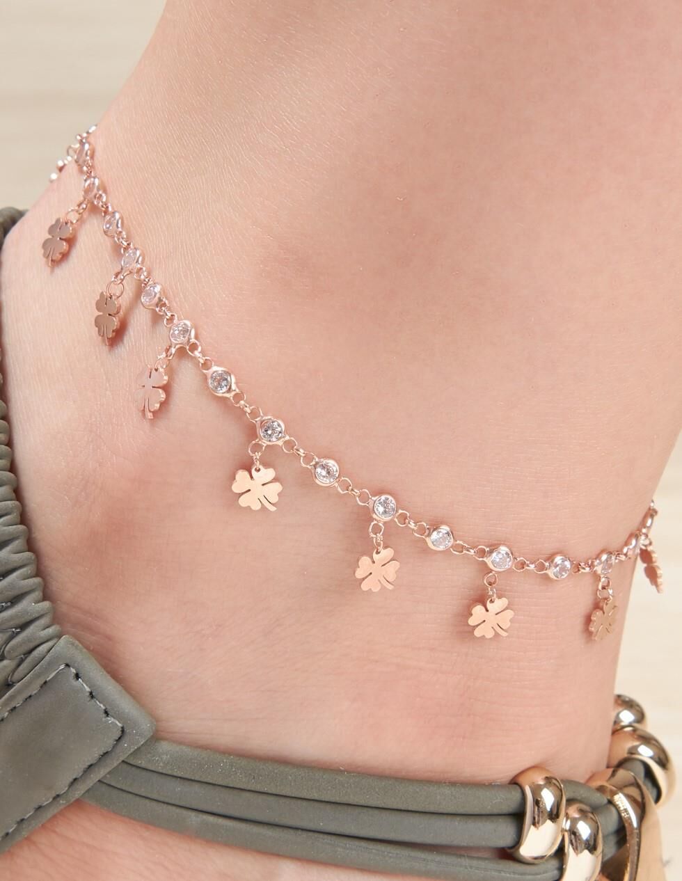 GÜMÜŞ ROSE ZİRKON TAŞLI  YONCA HALHAL