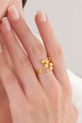 GÜMÜŞ GOLD ALTIN KAPLAMA BEŞ TOPLU MODERN AYARLANABİLİR YÜZÜK