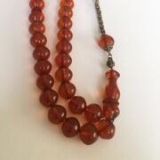 YUVARLAK AÇIK KIRMIZI ATEŞ KEHRİBAR TESBİH