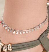 GÜMÜŞ DAMLA PULLU GURMET ZİNCİR HALHAL